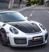Porsche 911 991 991.1 991.2 Cayman Boxster 981 718 with Aftermarket Parts - GT2RS Hood Bonnet Carbon Fiber / FRP from  CMST Tuning